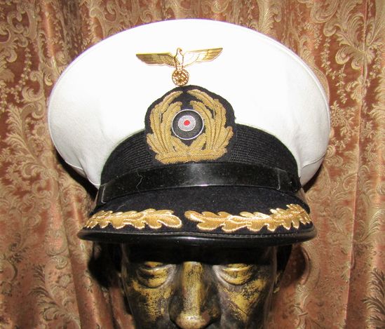 WW2 ドイツ海軍提督制帽ホワイトトップ　複製品